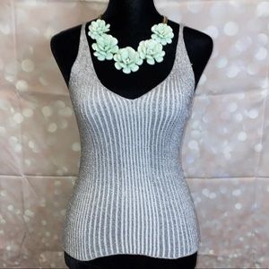 Shimmery silver blouse tank top size small